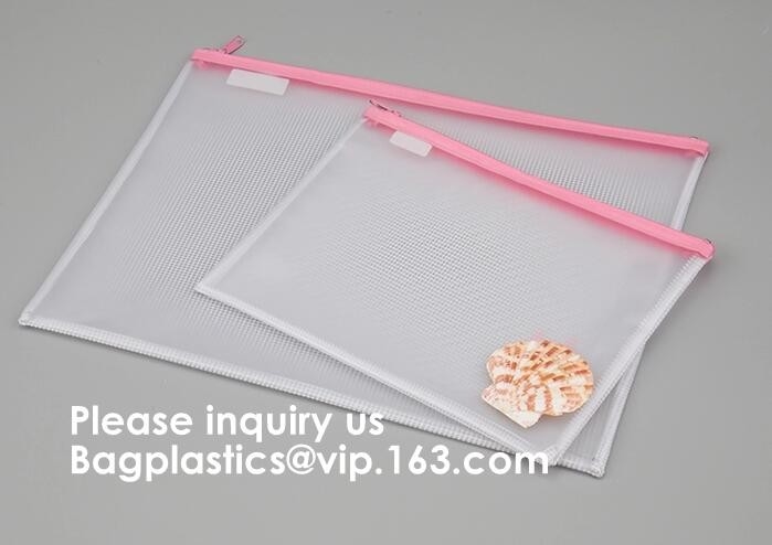 De bureauschool levert de Verkoop van de Zakpvc Mesh Zipper Document Bag For van het Ritssluitingsdossier, de Zak van de de Omslagritssluiting van het Documentdossier, BAGEASE