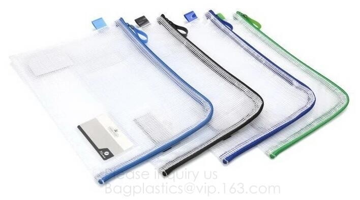 Manierritssluiting Mesh File Case Document Bag, van de de Omslagenzak van het Ritssluitings Draagbare Dossier de Brievengrootte, van het de Zakdossier van het Ritssluitingsdocument de Zak F