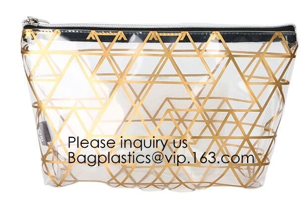 Manier Damebeautiful transparent eco Vriendschappelijke EVA Cosmetic zak, pvc-Ritssluitings Kosmetische Make-up Tote Bags, bagease, bagplast