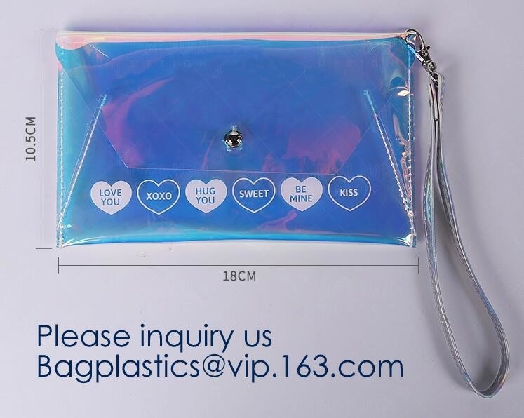 Nieuwe Draagbare de Ritssluitingszak van pvc EVA Travel Cosmetic Bag Clear van Logo Transparent Waterproof van de Ontwerpdouane, bagease, bagplast