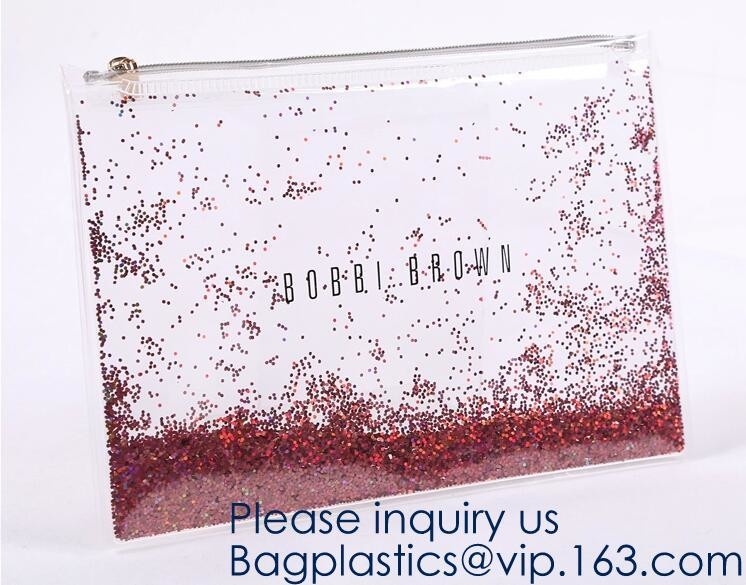 Schitteren de Duidelijke Zak van douanelogo glitter cosmetic makeup eva/de Zakken, Smiggle-Potloodgeval met, CD van de Weefselzak Geval Docume