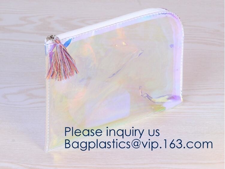 EVA Clear Pouch-ritssluitingszak, Diaritssluiting EVA Pouch Bag met het Vouwen van Bodem, Promotiedouane die duidelijke Eva drukken cosmet