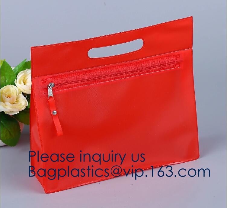Populaire Waterdichte Milieuvriendelijke Glanzende de Ritssluitingszak van Pvc Eva Cosmetic Bag With Zipper, Kader Transparante EVA Cosmetic Zipper
