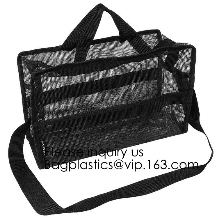 Nylon Mesh Net Cosmetic Bag, Mesh Make Up Bag, Eco - vriendschappelijke materiële kosmetische netwerkzak, pvc-netwerkzak voor verkoop in de V.S.