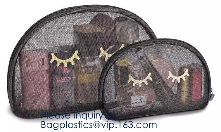 Kosmetische van de Make-upmesh bags pencil case pouch van het Zakkenpit de Reistoiletry Kit Set Storage Case, Zak voor Bureausreis Acces