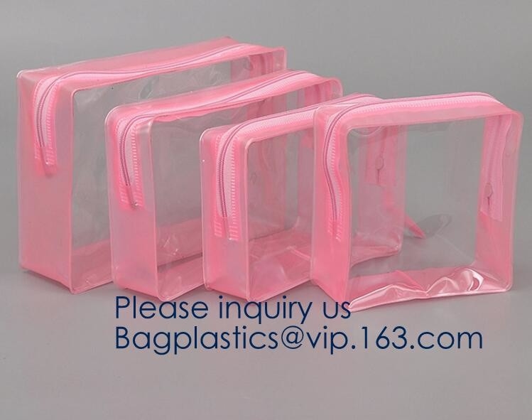 TSA keurde de Duidelijke Reistoiletry van de Zakpvc van de Zakvakantie Kosmetische van de Make-upzakken Verschillende Grootte 3 goed Stukken, bagplastic bagease,