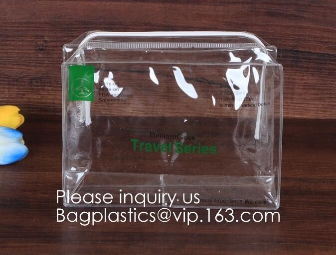 Transparante Plastic Kosmetische de Ritssluitingssluiting van Organisatorbag pouch with, Reistoiletry de shampoo van de Make-upzak, schoonheidsmiddelen, lippen