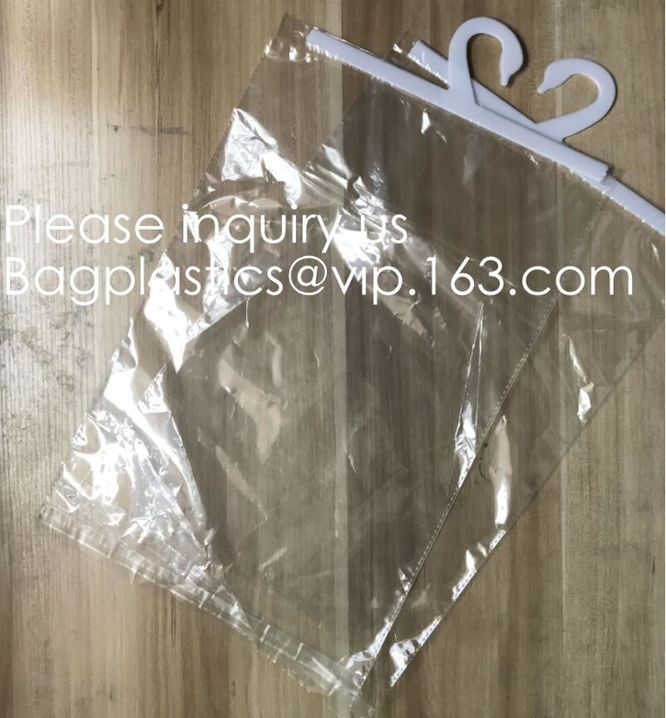 Van de Knooppvc van douanelogo printing EVA Garment Underwear Clothes Packaging de Transparante Zak van de de Hangerhaak Zachte Plastic, BAGEAS