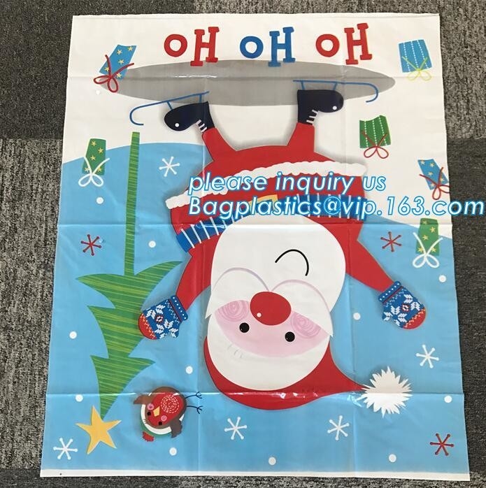 36 van Kerstmis plastic reuzesanta van &quot; *48“ de drawstring zak voor gift, van de decoratie in het groot santa van de partijlevering de zakken nieuwe tendens