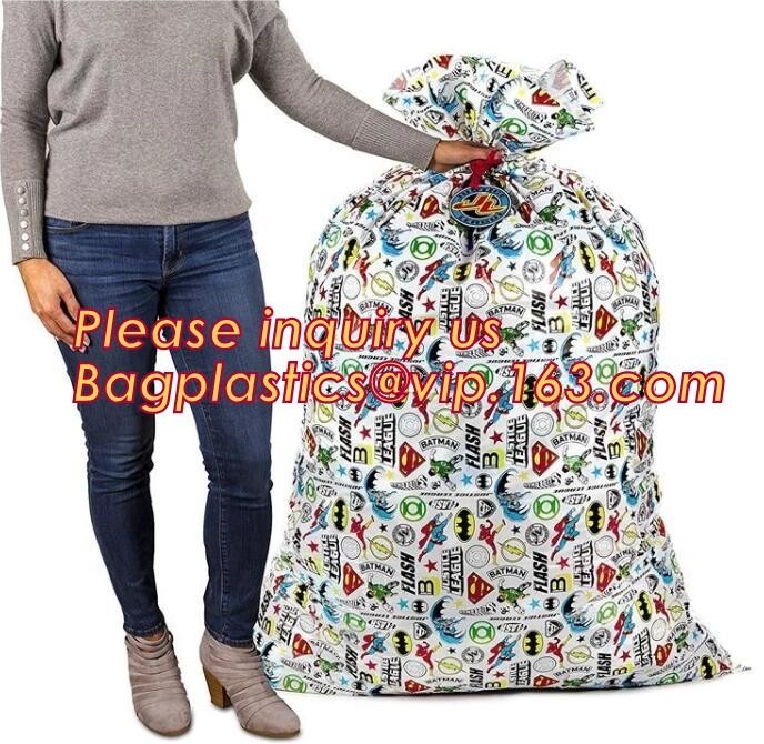 Vrolijke Kerstmis Santa Claus Pattern Jumbo Bicycle/de Giftzak van de Fietszak voor Kinderen 60 X 72 duim, Zakken voor Buitengewoon breed P