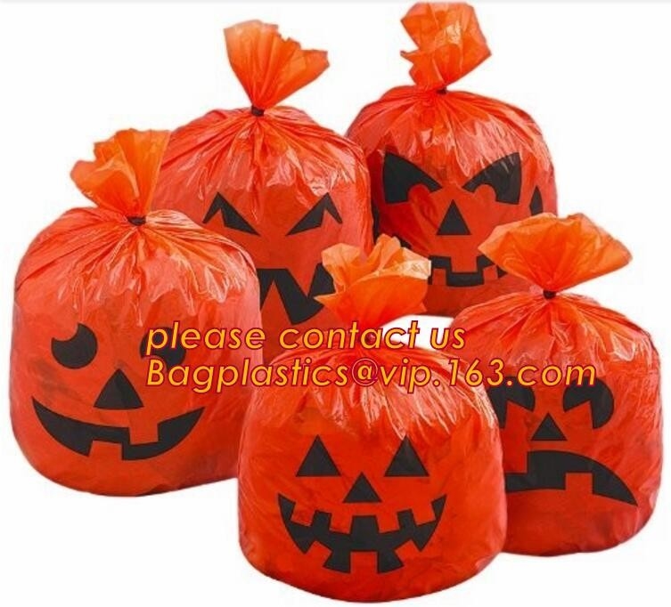 Het gazon en het blad de zakken van Halloween voor de openluchtdecoratie van Halloween, LUXEgloed IN het DONKERE Pompoenblad/het Gazon/Yard doet bageas in zakken