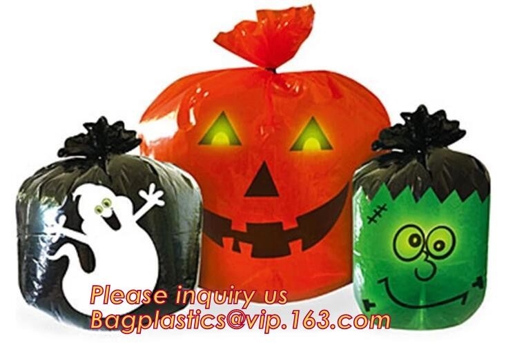 de beschikbare Halloween-Vuilniszakken van het Pompoenblad plaatsen 4 Oranje de Partij hefboom-o-Lantaarn van het Yarddecor, Halloween-pompoenzak Hallowe