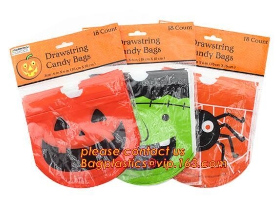 Halloween behandelt zakken, behandelt de de totalisatorzak Halloween van de Decoratiegift suikergoedzak, Pompoen &amp; Spook &amp; Knuppel &amp; Frankenstein &amp; Vampier
