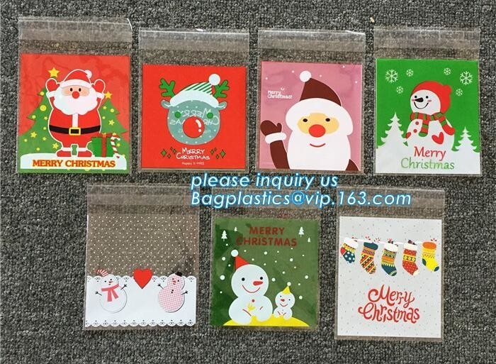 De hete Leuke de Sneeuwvloksneeuwman Santa Xmas Christmas Gifts Holders van 100pcs/lot bakt het Suikergoedjuwelen van Koekjeskoekjes Verpakkingsbedelaars