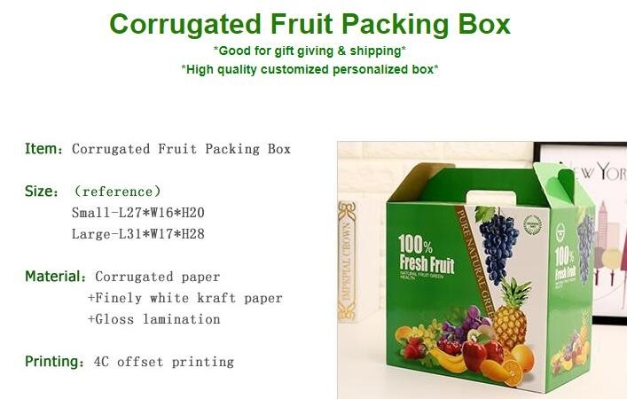 het golfvakje van de fruitverpakking, kraftpapier-document, polijst laminering, compensatiedruk, vouwbaar vakje, bloemkegel, flowral verpakking