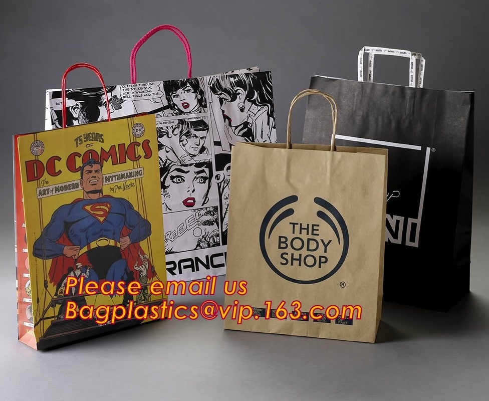 De Luxe drukten de Bruine Gerecycleerde Document van het manierontwerp Boodschappentassen, Buitensporige Luxe Gerecycleerd Carry Bag, Document Zakdruk, Carr