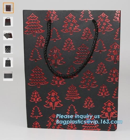 het gepersonaliseerde luxeembleem drukte document drager verpakkende zak met venster, Logo Printed Black Advertising Shopping Promoti
