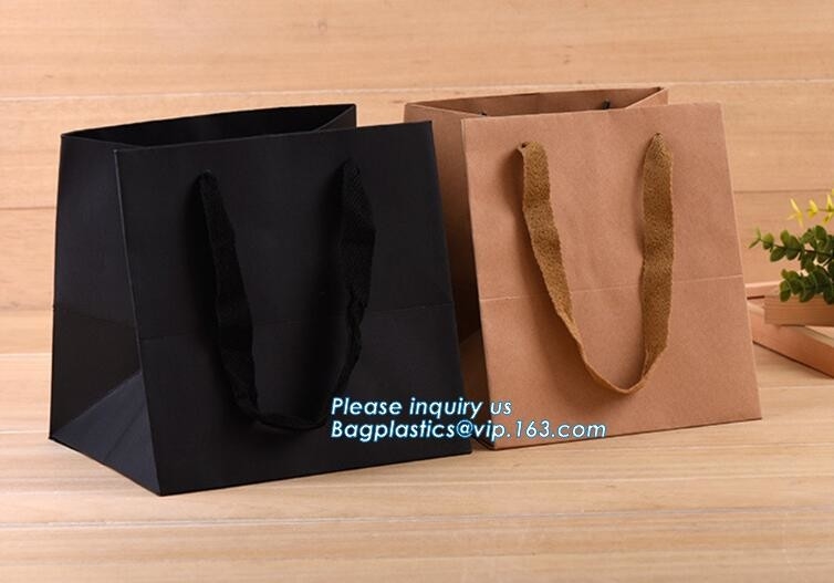 Het Document van fabrikantenshopping white kraft de Boodschappentas, Luxe recycleerde het embleem van de douanedruk het winkelen pakdocument zak, packag