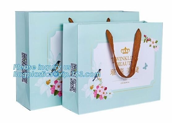 De luxe past de Zwarte in reliëf gemaakte Druk van de Embleem volledige die kleur door 250gsm C1S Art Gift Shopping Paper Bag met Lintboog Han wordt gemaakt aan