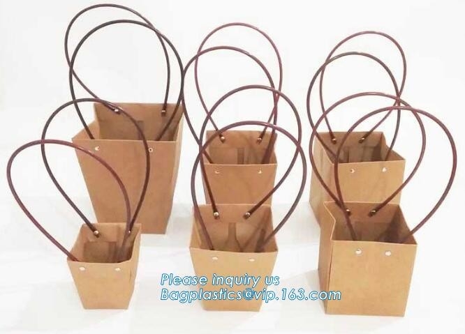kraftpapier-document lamineerde bloemdocument verpakkende boodschappentas, Inpakkend Kleurrijke Waterdichte Kraftpapier-Document de Bloemzak van de Giftdrager