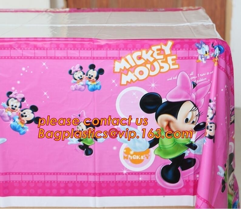 beschikbare plastic tablecover 108*180cm tafelkleed/kaart voor levering van de de partijdecoratie van de jonge geitjes de gelukkige verjaardag, beeldverhaalmickey