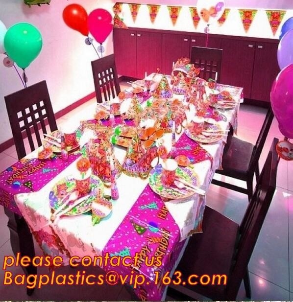 Van de de Doucheverjaardag van Polkdot plastic tablecloth tablecover baby van de de Partijlevering het Decortafelkleed, de Meisjes van de Partijlevering Verjaardag E