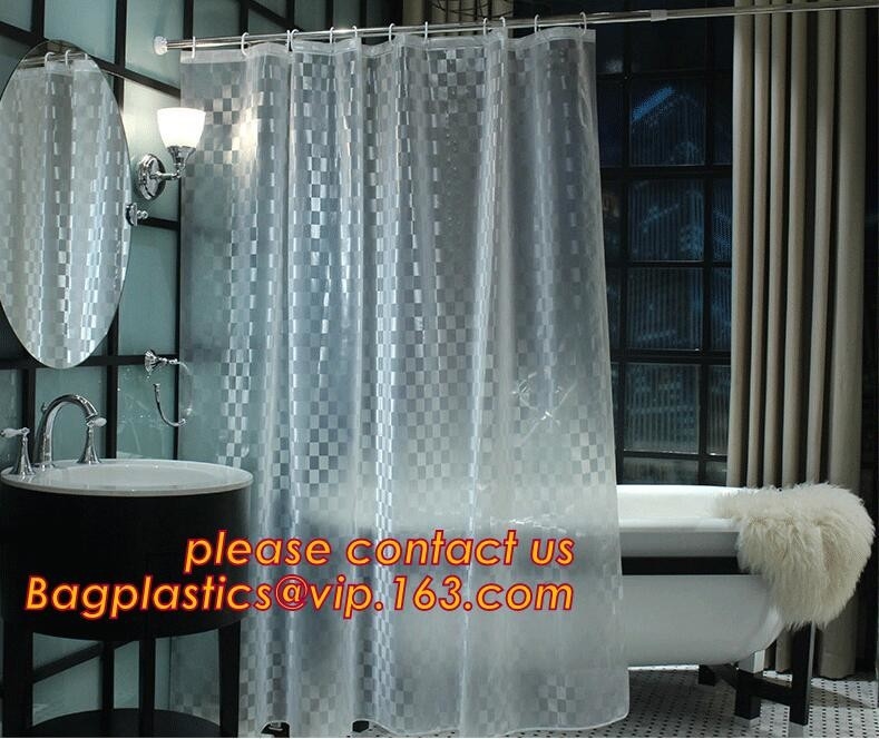 Van de de Polyesterjacquard van het streephotel overgiet het Witte de Douchegordijn, 180x180cm de toebehoren van de het themabadkamers van het esdoornblad PEVA gordijn