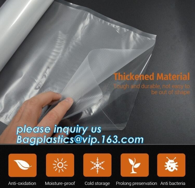Het in reliëf maken van Resealable Vacuümvoedselzakken voor van het de Textuur Vacuümvoedsel van Huishoudeneco- vriendschappelijke de Opslag Plastic Zak rolt Vochtigheid