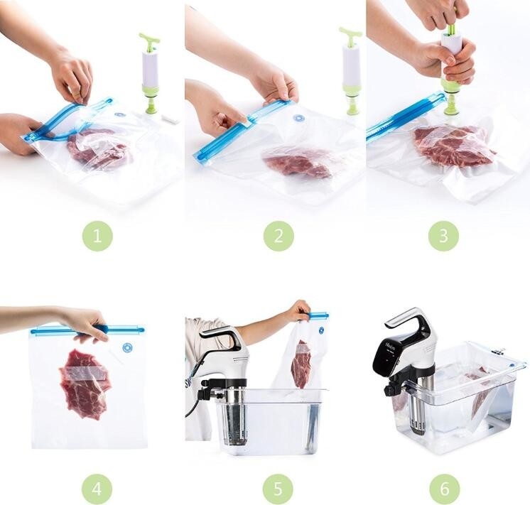 De beschikbare Transparante Vacuümzak van het de Opslag Plastic Verpakkende Broodje van het Verzegelaarvoedsel voor Verzegeld Voedsel, Geweven Voedselversheid St