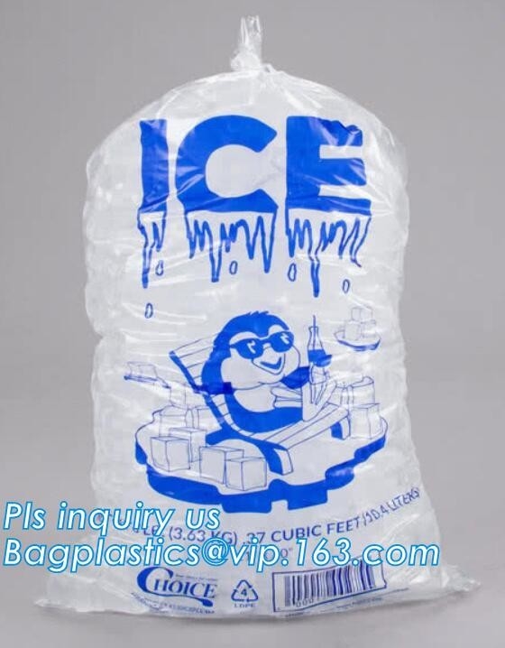 beschikbare ijszak, plastic ijsblokjezak, beschikbare ijs koelere zak, wicket plastic 8 pond-ijszakken, beschikbare plastic wi