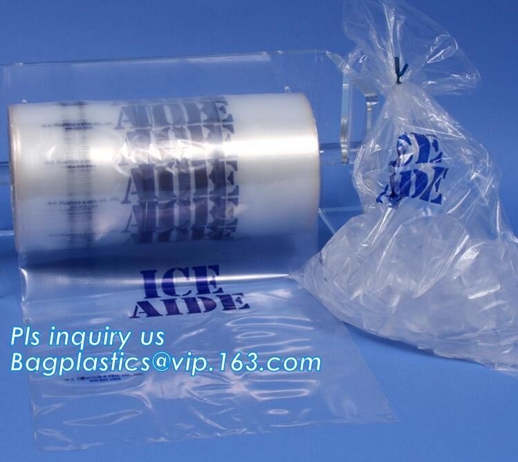 de nylon Drawstring-Zakken van het sluitings Plastic Ijs, biologisch afbreekbare ijsblokje plastic zak, de Douane Wicketed van de Gravuredruk doet Ijs in zakken