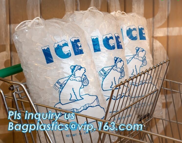 Hoog - LDPE van de kwaliteits verpakkende zak ijsblokje plastic zak, Fabrikanten plastic beschikbare drawstring zak voor opslagijs c