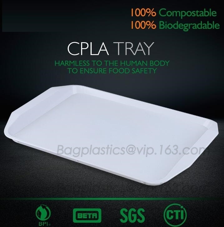 plastic dienblad, voedseldienblad, voedselcontainer, biologisch afbreekbaar plastiek 5 Compartimentenstudent Lunch Plate van het Snel Voedseldienblad