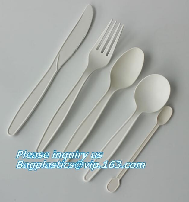 plastic het bestekreeksen van maïszetmeel biologisch afbreekbare PLA eco, Plastic de eetstokjestarwe Straw Reusable Camping Biodegr van de lepelvork