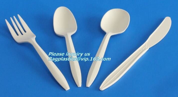 van de de Lepelcombinatie van de 5,5 duimbpa VRIJE Spork Biologisch afbreekbare Plastic PLA Vork het Maïszetmeel Composteerbare Beschikbare bagplastics