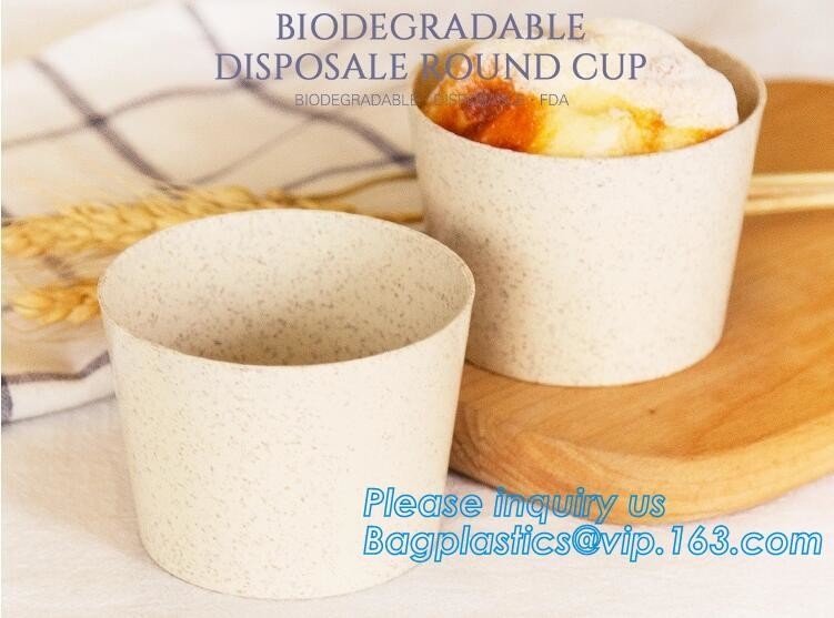 De Composteerbare PLA milieuvriendelijke biologisch afbreekbare Biologisch afbreekbare ECO Vriendschappelijke PLA Plastic Kop van het tarwestro met Dekselbagease pac