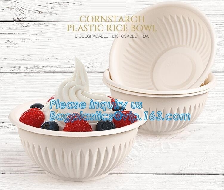 24oz beschikbare plastic het maïszetmeel witte kommen van de soepkom met deksels, de Beschikbare Ronde Biologisch afbreekbare Kom van het SoepMaïszetmeel