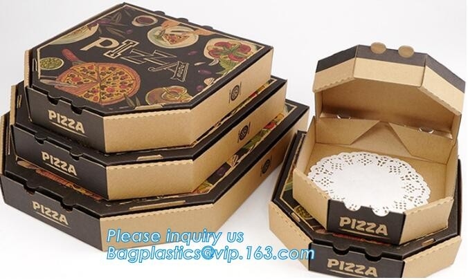 In het groot Douane Gedrukte Golfkarton Kringloopdocument Pizzavakje Fabrikant, Vouwbare Vlakke Verpakkings Lege Ambacht Pac