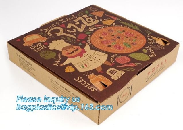 Het hete Verkoop goedkope document pizzavakje, het Gedrukte vakje van de kartonpizza, In het groot douane plooide document Pizzavakje/pizzaverpakking BO