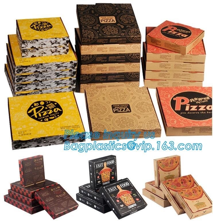 9 Rang van het duim paste de Goedkope Voedsel Zwarte Golf Kartonnen Pizzadoos, Gedrukte de Pizzadoos van het Golfkartonpapier aan