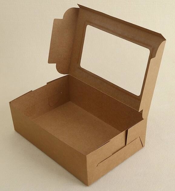 De lunchvoedsel van de nieuw productdruk verpakkingsvakje het document van kraftpapier van de pizzadouane vakjes, kraftpapier-document vakje beschikbaar document die lu vouwen