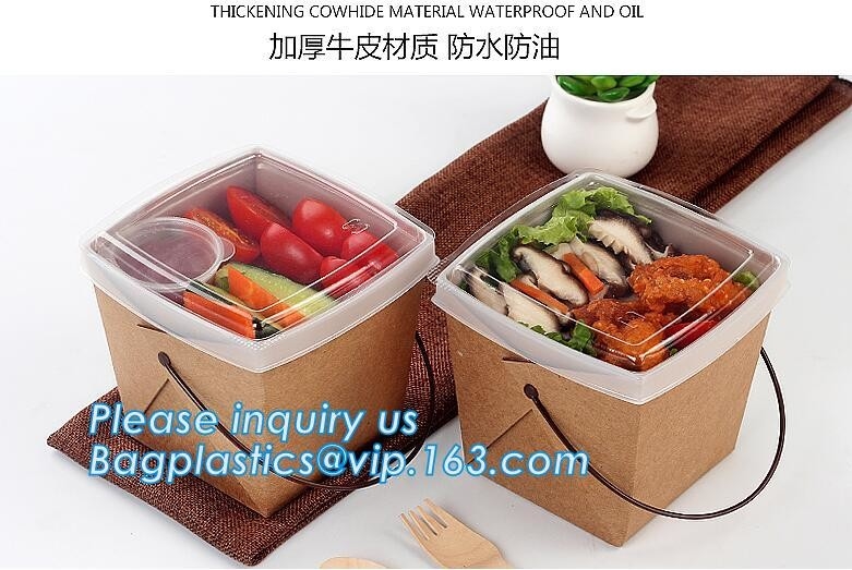 In het groot ontwerp beschikbaar voedsel verpakkingskraftpapier document lunchvakje voor voedsel, beschikbaar meeneemvoedsel verpakkingskraftpapier document