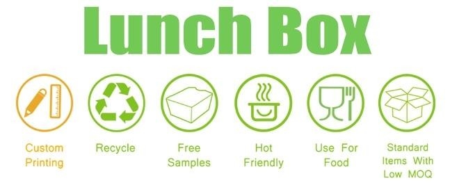 In het groot beschikbaar bentovakje het document van kraftpapier lunch verpakkend vakje, Kraftpapier-Document het Vakje van de Snel Voedsellunch met Druk bageasepac