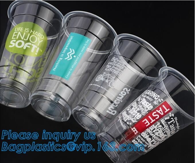 Van de drank transparante biodegradebale van de voedselrang 12oz 375ml koude het HUISDIEREN beschikbare plastic kop/luchtvaartlijn plastic het drinken kop