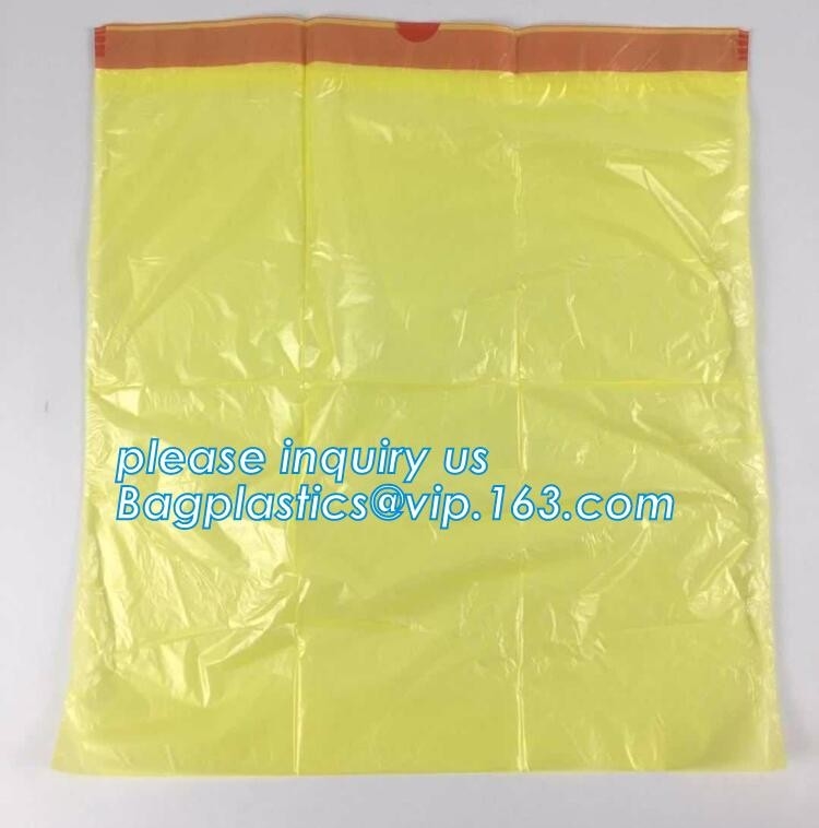 Buitengewoon brede coreless het broodjes plastic vuilniszak van de capaciteits biohazard drawtape vuilniszak interleaf voor het ziekenhuisgebruik, DRAWSTAP