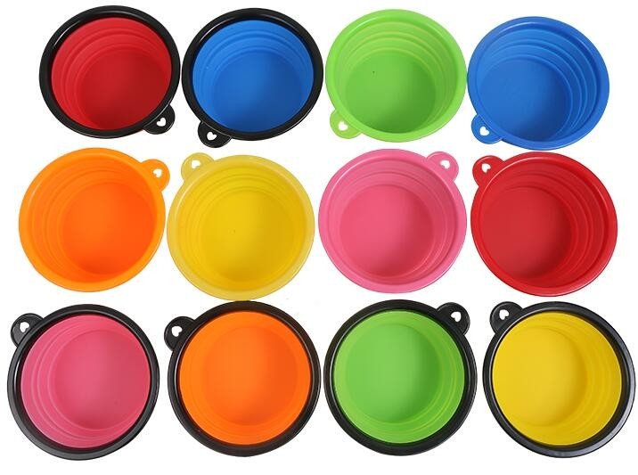 Bovenkant die Vouwbaar het Voedsel voor huisdierenwater verkopen die van 350/750/1000/1500ml Draagbare Reis de Opvouwbare Kom van het Hondsilicone, bagease voeden