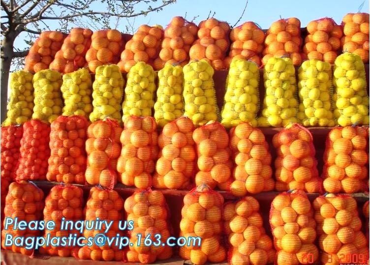 PE raschel schakelt netto zak, de Aardappelzak van de Fruitgroente/pp-PE Mesh Bag/Raschel-Linon Mesh Bag voor de aardappels van Verpakkingsuien in