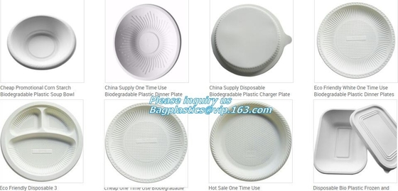 mushroom tray vegetable tray, corn starh plastic disposable lunch box, eco friendly biodegradable plates