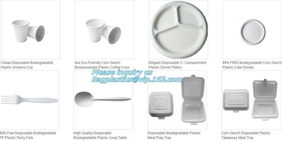 mushroom tray vegetable tray, corn starh plastic disposable lunch box, eco friendly biodegradable plates