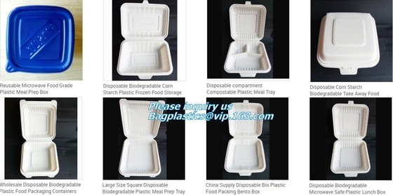 mushroom tray vegetable tray, corn starh plastic disposable lunch box, eco friendly biodegradable plates